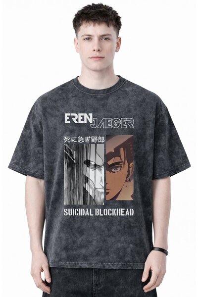 SEVBANO Design Eren Yeager Attack on Titan Anime Printed Unisex Oversized Vin...