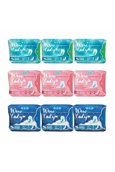 NCM INTERNATIONAL A.Ş. Wow Lady Hygienic Organic Pad 9-Piece (Organic Cotton ...