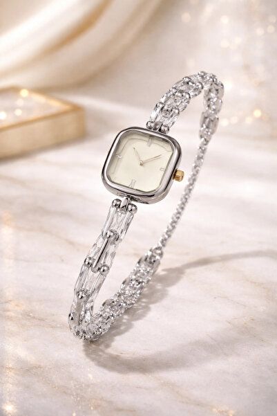 naaksesuar Silver Color Tiff Model Women's Watch White