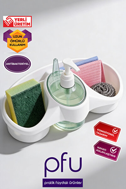 ozbience Pratik Bulaşık Deterjanlık, Tezgah Üstü Süngerlik ve Organizer