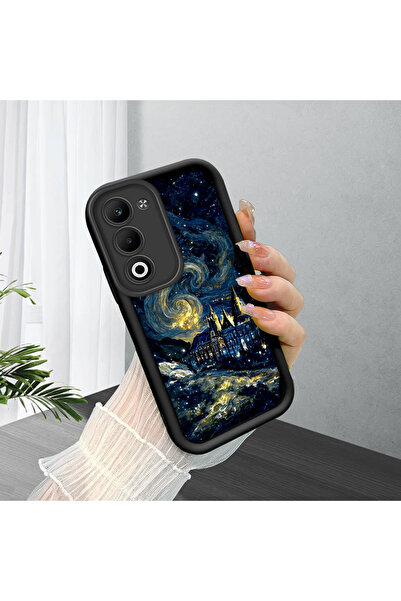 ucuc Oppo A5 4G/5G Uyumlu Siyah Silikon Kılıf Darbeye Dayanıklı Kamera Korumalı