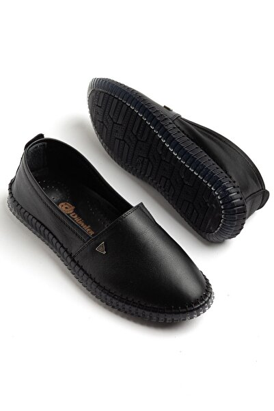 Dilimler Ayakkabı Genuine Leather Women's Casual Shoes Black Flat Face Transp...