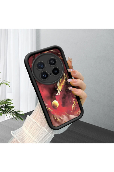 ucuc حافظة سيليكون سوداء متوافقة مع هاتف Vivo X200 Pro، مقاومة للصدمات مع حما...