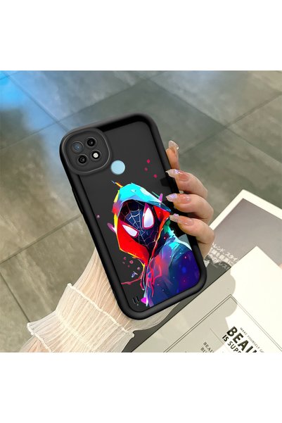 ucuc حافظة سيليكون سوداء متوافقة مع هاتف Realme C21 مقاومة للصدمات مع حماية ل...