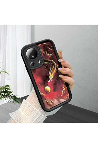 ucuc حافظة سيليكون سوداء متوافقة مع هاتف Mi 13 Lite، مقاومة للصدمات، نمط التن...