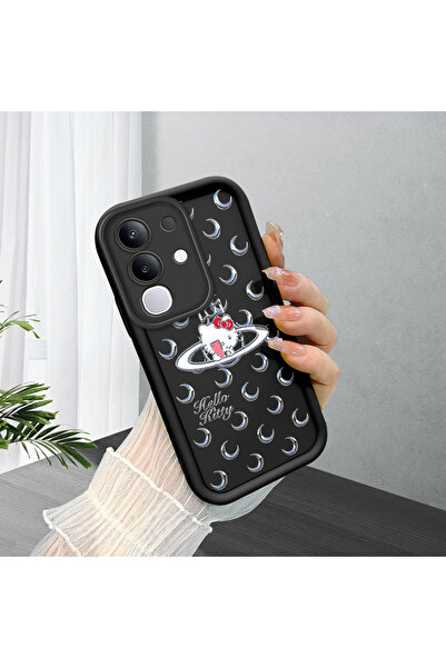 ucuc حافظة سيليكون سوداء متوافقة مع هاتف Vivo Y29 4G، مقاومة للصدمات، طباعة أ...