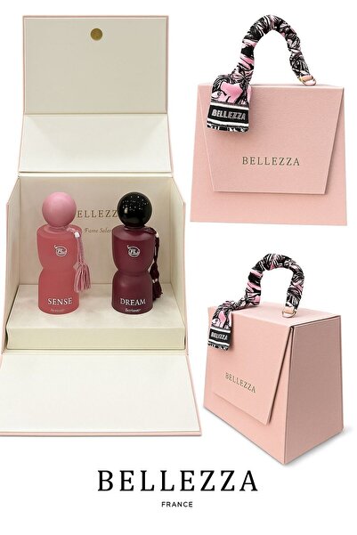 Bellezza مجموعة عطور بيليزا (Bellezza) المعبأة في حقيبة يد صغيرة أنيقة.