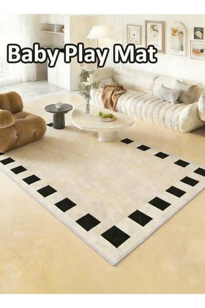 Generic Living Room Rug Faux Cashmere Carpet Non-Slip Home Rug Soft Plush Car...