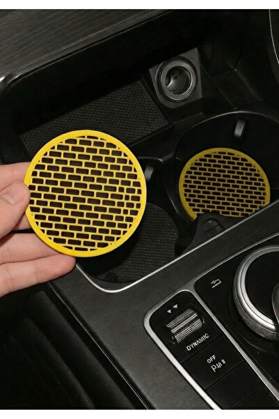 Çiçek Antalya حامل الأكواب الأصفر من الطوب منقوش