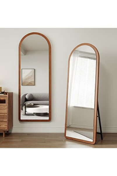 Mtanvxay Large 160x60cm Wooden Floor Mirror, Arched Full Body Mirror, Stand/H...