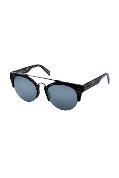 Italia Independent 921 53 017 Btg Hande Made Brown Round Unisex Gray Sunglasses