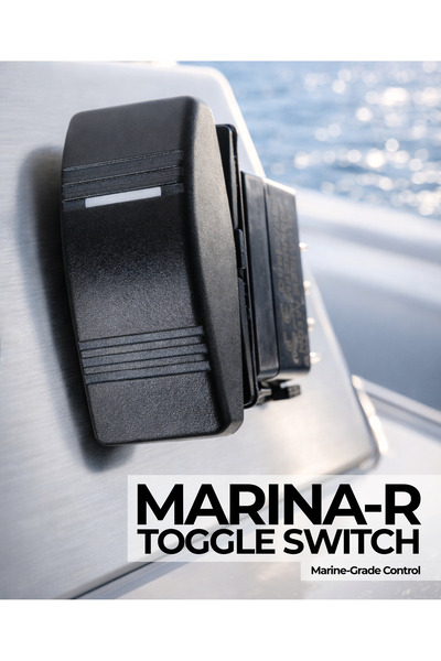 Seaflo مفتاح تشغيل/إيقاف بحري مارينا آر، 12/24 فولت، مقاوم للماء بمعيار IP67،...