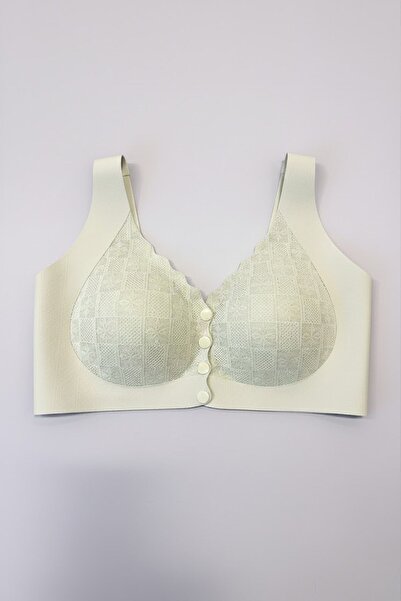 C&City Non-wired Stitch-Free Laser Front Snap Padded Bra C26205 Green