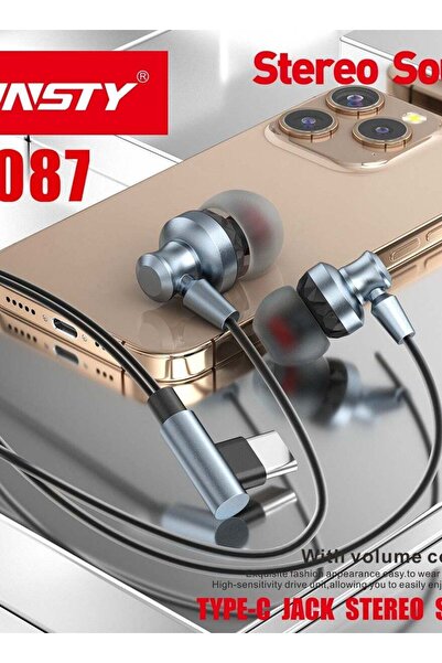 ANSTY E-087 Wired Headphones - Type-C Port, Surround Stereo Sound, Volume Con...