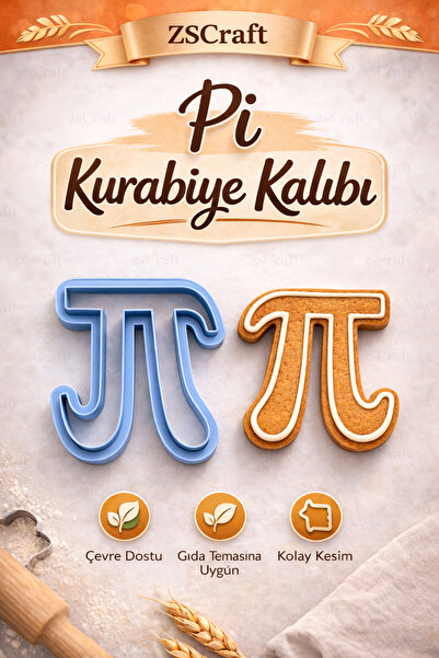 zscraft Pi Sayısı - Pi Haftası Kurabiye Kalıbı - Şeker Hamuru Kalıbı