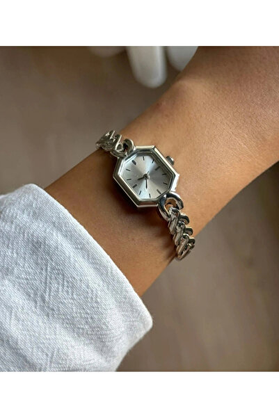 naaksesuar Silver Color Minimal Women's Watch