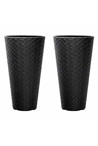 Prosperplast Set 2 ghivece de flori, Matuba Slim, rotunde, inalte, 30x55 cm, ...