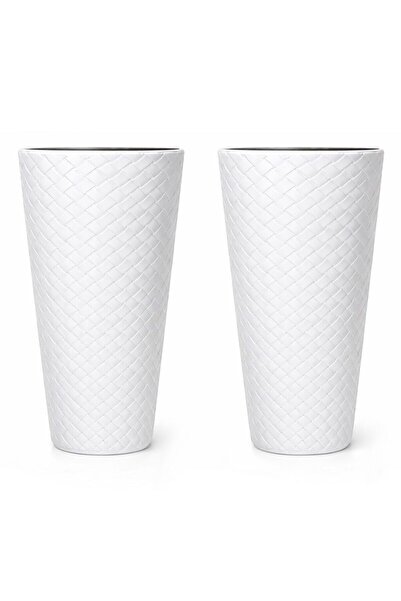 Prosperplast Set 2 ghivece de flori, Matuba Slim, rotunde, inalte, 30x55 cm, ...