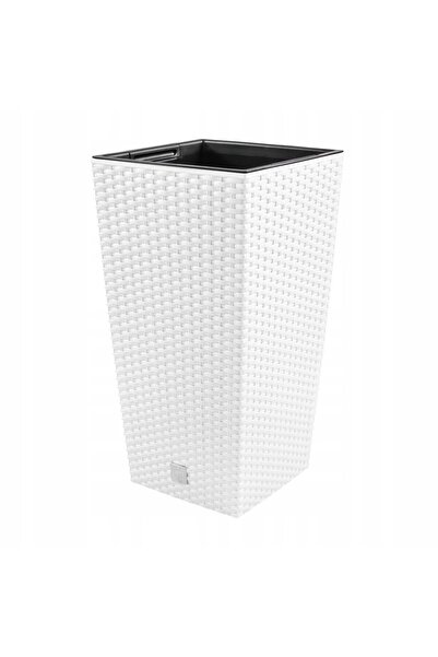 Strend Pro Ghiveci decorativ de flori, patrat 22.5x22.5x42.1 cm, imitatie rat...