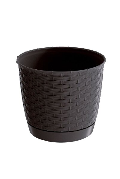 Strend Pro Ghiveci decorativ de flori, rotund 25x21.9 cm, maro inchis, Ratolla