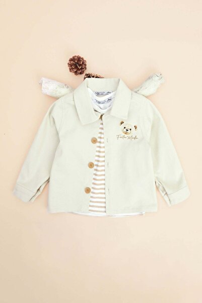 Fulla Moda 100% pamuk Medvedić Štampano Prugasto Set od 2 dela za dečake