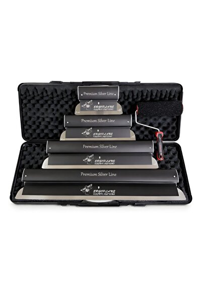olejnik Set 4 gletiere profesionale, lama inox 0.4 mm, Premium Silver, 25, 40...