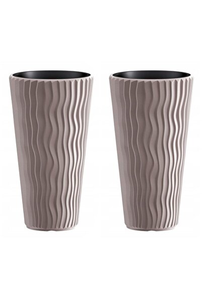 Prosperplast Set 2 ghivece de flori, Sandy Slim, rotunde, inalte, 39x70.8 cm,...