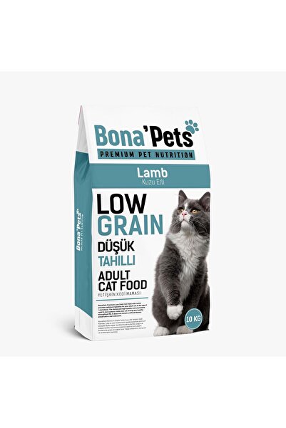 Bona’Pets Premium Düşük Tahıllı Kuzu Etli Yetişkin Kedi Maması 10 Kg