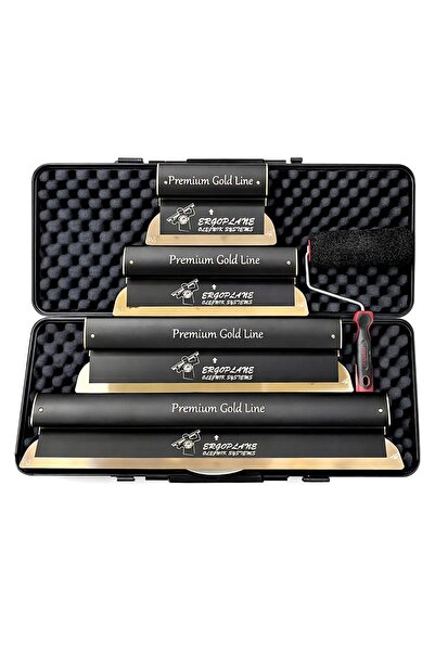 olejnik Set 4 gletiere profesionale, lama inox 0.3 mm, Premium Gold, 25, 40, ...