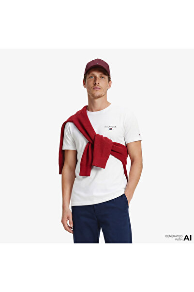 Tommy Hilfiger Brand Love Graphic Erkek Beyaz T-Shirt