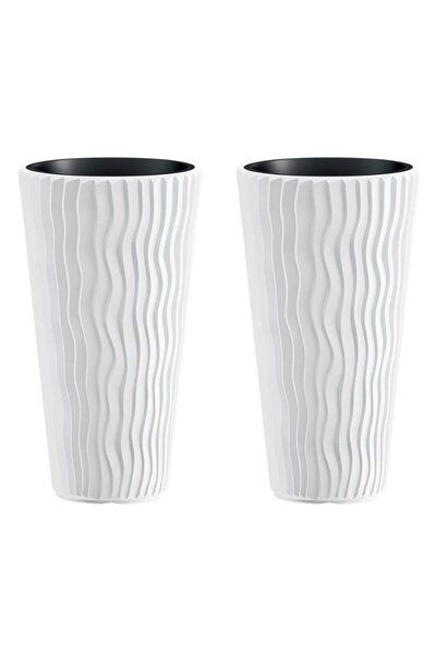 Prosperplast Set 2 ghivece de flori, Sandy Slim, rotunde, inalte, 39x70.8 cm,...