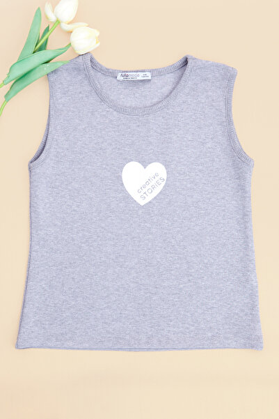 Fulla Moda Srce Štampano Rebrasto Djevojački kombinezon