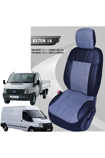 NİSATEKSTİL Ford Transit Araca Özel 2+1 Ön Koltuk Kılıfı Keten Kumaş Ortopedi...