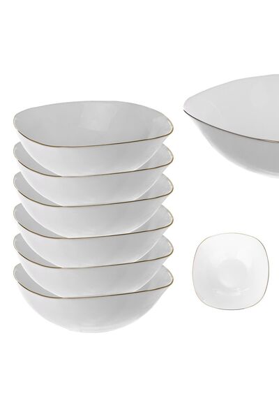 KADAX Set de boluri pentru salată, 19 cm, din sticlă, auriu alb, 6 buc.