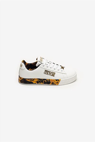 VERSACE JEANS COUTURE Leather Printed Outsole Kadın Sneaker Beyaz