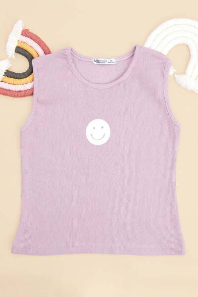 Fulla Moda Smejuće lice Štampano Rebrasto Djevojački kombinezon