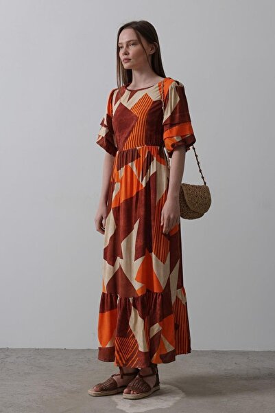 Hiccup JANES Geometrijska haljina sa volanima A kroj midi