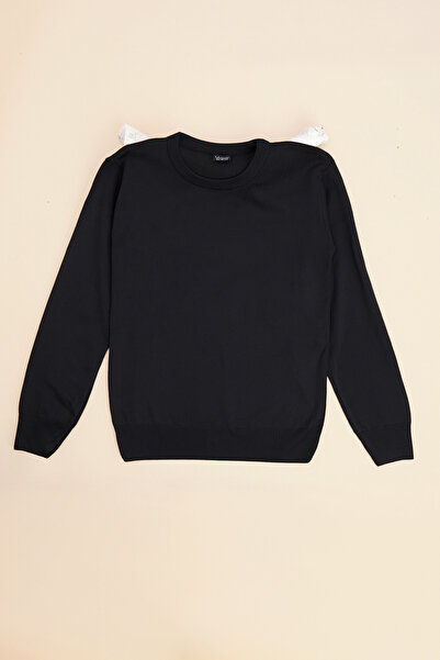 Fulla Moda Osnovni pleteni džemper za dečake sa okruglim izrezom