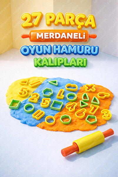HEROES DOUGH 27 Parça Merdaneli Oyun Hamuru Kalıp Seti - Hayal Gücünü ve Geli...