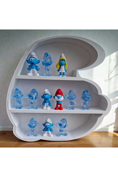 Decorative Figure Shelf with Smurfs Design