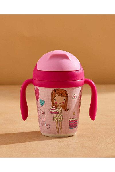 REDTAG Pink Printed Kids Water Bottle