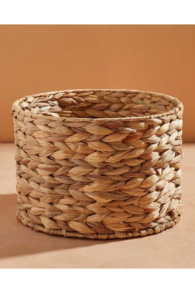 REDTAG سلة تخزين من زهور النيل الطبيعية باللون البيج (كبيرة)