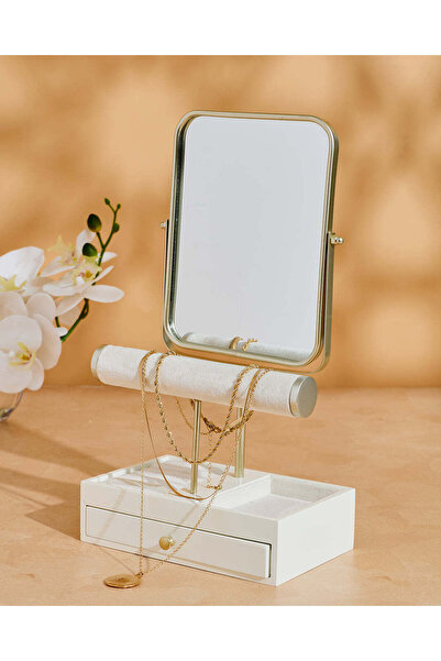 REDTAG Beige Jewellery Holder With Mirror