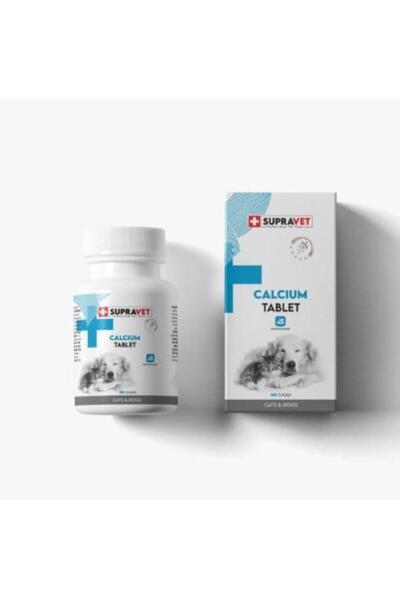 Supravet Calcium Kedi ve Köpekler İçin Kalsiyum Vitamin Tablet TR-Hayır-75 Ad...