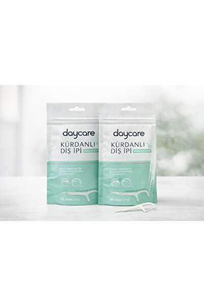 Daycare Biyobozunur Kürdanlı Diş İpi 50 Adet x 2 Paket