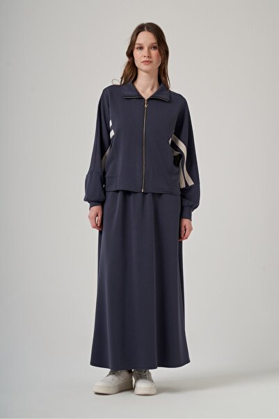 Nuss 1096 Jacket Skirt Set with Double Band Detail on the Sleeves