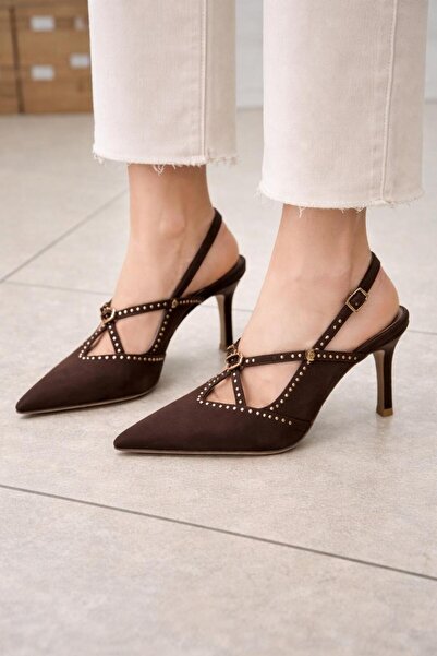 TRENDYSHOSE 2701 حذاء بكعب رفيع حذاء نسائي بكعب مزخرف