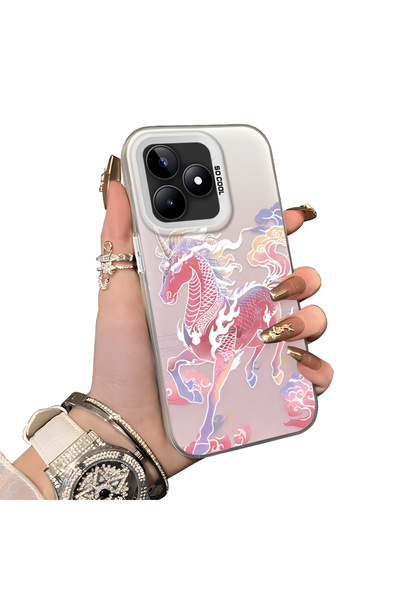 ucuc Realme Note 50 Compatible Hard Acrylic Back Silicone Edge Lens Protectio...