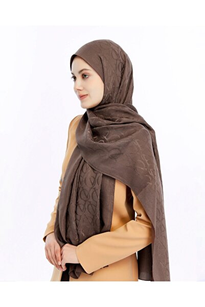 Valentino Orlandi Σάλι Alia - Με Σχέδιο Λογότυπου - Καφέ Χρώμα Γάλακτος