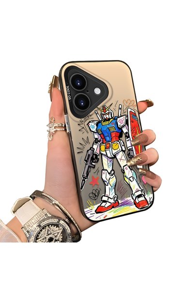 ucuc حافظة حماية من السيليكون الصلب الأكريليكي الخلفي لهاتف iPhone 16 Plus، م...